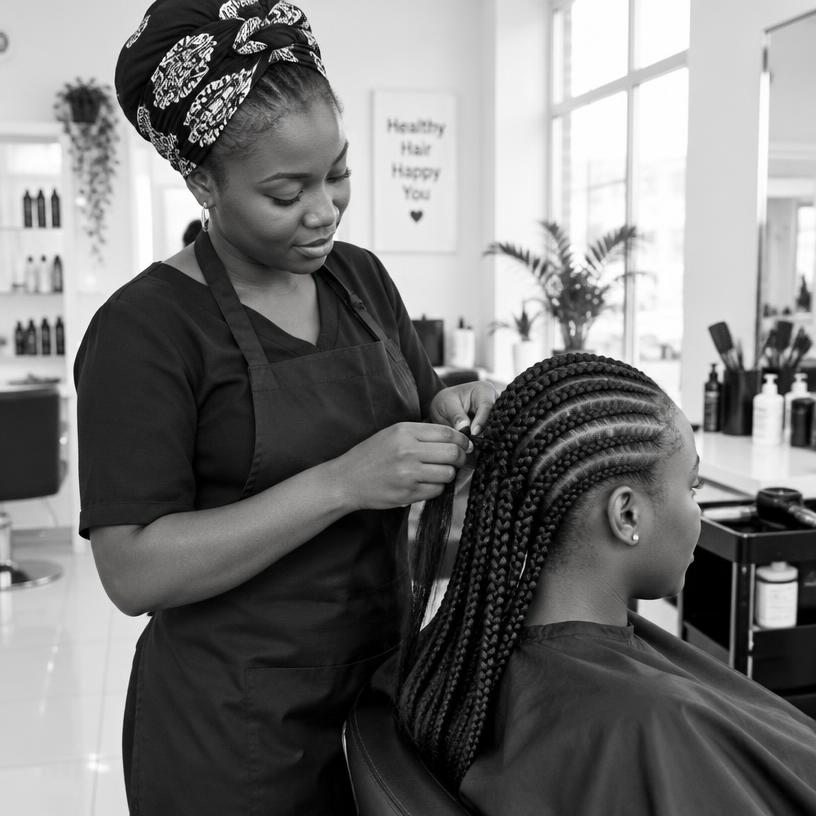 Knotless braids at home, products included.